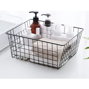 Go Dekor Relaxdays Dikdörtgen Saklama ve Organizer Izgara Metal Sepet, Siyah