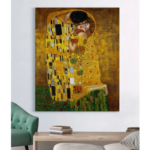 Gustav Klimt The Kiss Kanvas Tablo