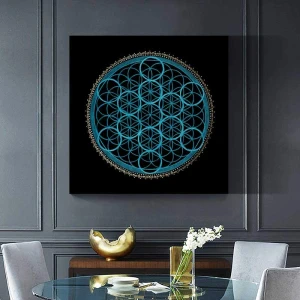 Yaşam Çiçeği Sri Yantra Kanvas Tablo