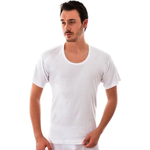 6 Adet 0103 Bisiklet Yaka Yarım Kol Fanila Beyaz