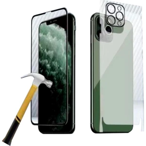 Caisles Apple iPhone 11 Pro Uyumlu Caısles Ön-Arka-Kamera Set Matte Full Body 3in1 Nano Ekran Koruyucu
