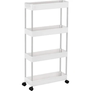 Strade Store Çok Katmanlı Çıkarılabilir Raf Depolama Arabası - Beyaz (Yurt Dışından)