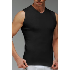 Çift Kaplan Erkek Ribana V Yaka Kolsuz Siyah Atlet 0921 3'Lü Paket