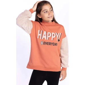Toontoy Kids Toontoy Kız Çocuk Peluş Detaylı Baskılı Sweatshirt
