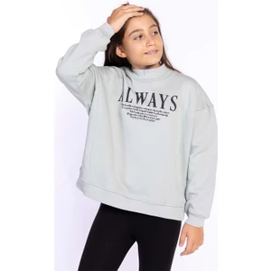 Toontoy Kids Toontoy Kız Çocuk Baskılı Balıkçı Yaka Sweatshirt