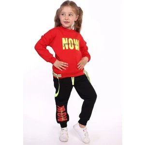 Toontoy Kids Toontoy Kız Çocuk Baskılı Içi Pamuklu Eşofman Takımı