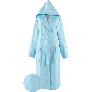 Pamuk Kapüşonlu Unisex S - M Bornoz - Lara Mint