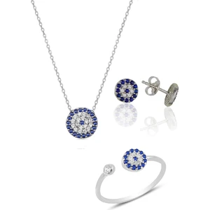 Söğütlü Silver Gümüş Nazar Modeli Üçlü Set