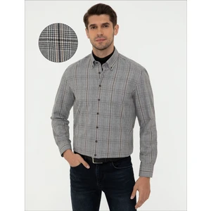 Pierre Cardin Erkek Siyah Regular Fit Uzun Kollu Gömlek 50238822-VR046