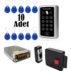RFID Şifreli Kapı Kilidi - Kapı Otomat  Set  - Adaptör - Manyetik Anahtar