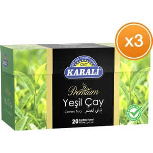 Karali Çay Premium Bardak Poşet Yeşil Çay 20'li x 3 Paket