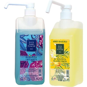 Eyüp Sabri Tuncer Okyanus Kolonyası Sprey Başlık 1 lt + Klasik Limon Kolonyası Sprey Başlık 1 lt
