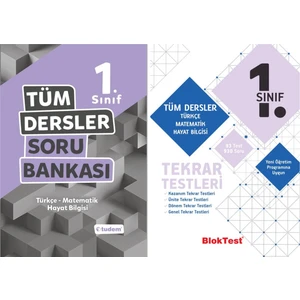 Tudem Yayınları 1. Sınıf 2'li Tüm Dersler Seti (Tüm Dersler Soru B. + Tekrar Test