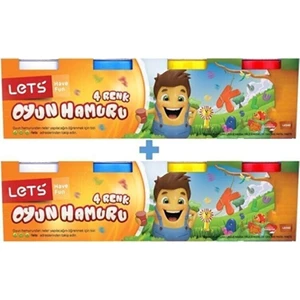 Lets L8340 4lü Ana Renk Oyun Hamuru 600 Gr.  2 Takım