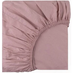 Çift Kişilik Pamuklu Lastikli Çarşaf Seti Pudra 160*200CM