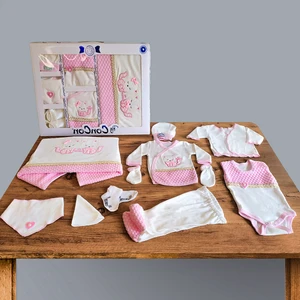 Tangmoda Kız Bebek Hastane Çıkışı 10 Parça Pembe Panda Desenli