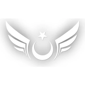 Kanatlı Türk Bayrağı Sticker 25 x 12,5 cm