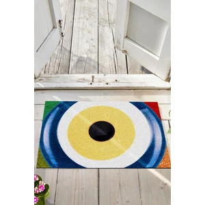 Buket Home Renkli Nazar Baskılı Kapı Önü Paspası Dekoratif Kapı Paspası Dış Mekân Paspas Ev Içi Paspası 45X70CM