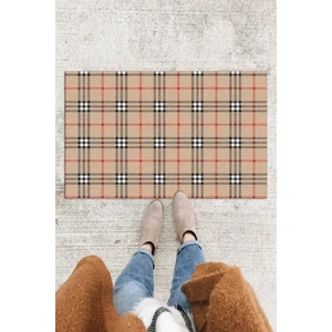 Buket Home Ekose Kapı Önü Paspası Dekoratif Kapı Paspası Dış Mekân Paspas Ev Içi Paspası 45X70CM