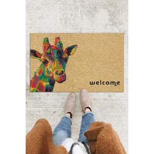 Buket Home Renkli Zebra Kapı Önü Paspası Dekoratif Kapı Paspası Dış Mekân Paspas Ev Içi Paspası 45X70CM