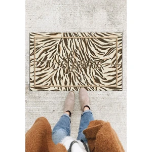Buket Home Zebra Welcome Kapı Önü Paspası Dekoratif Kapı Paspası Dış Mekân Paspas Ev Içi Paspası 45X70CM