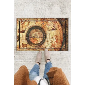 Buket Home Eski Harita Kapı Önü Paspası Dekoratif Kapı Paspası Dış Mekân Paspas Ev Içi Paspası 45X70CM
