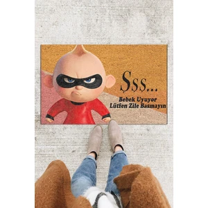Buket Home Bebek Uyuyor Kapı Önü Paspası Dekoratif Kapı Paspası Dış Mekân Paspas Ev Içi Paspası 45X70CM