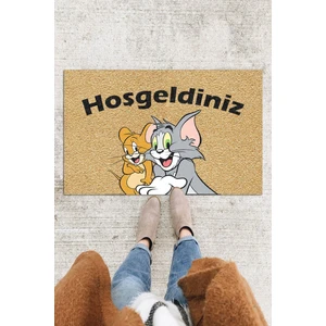 Buket Home Tom ve Jerry Kapı Önü Paspası Dekoratif Kapı Paspası Dış Mekân Paspas Ev Içi Paspası 45X70CM
