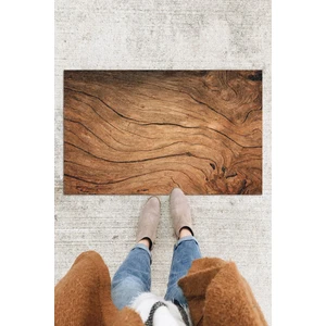Buket Home Ahşap Baskılı Kapı Önü Paspası Dekoratif Kapı Paspası Dış Mekân Paspas Ev Içi Paspası 45X70CM