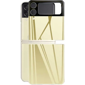 Nezih Case Samsung Galaxy Z Flip 3 Uyumlu 3D Standart 2 In 1 Arka Koruyucu Gold