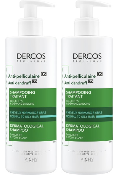 Dercos Anti-Dandruff Normal ve Yağlı Saçlar Için Kepeğe Karşı Etkili Bakım Şampuanı 390 ml X2