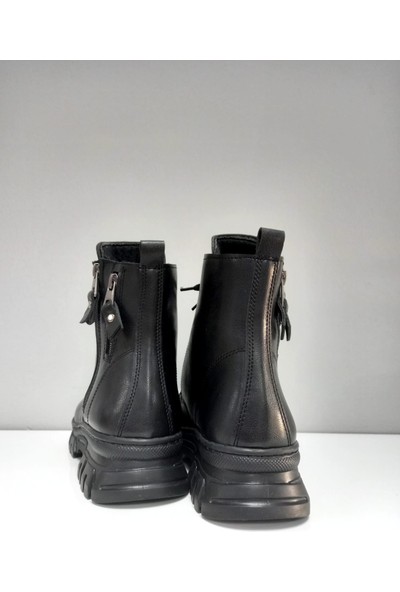 Set Ayakkabı Deri Siyah Kadın Klasik Bot