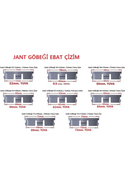 Duru Doruk Toyota 55/52 52MM Jant Göbeği 4l'ü Set