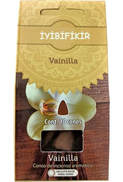 İyibifikir Geri Akışlı Şelale Tütsü Konileri 10 Adet Vanilya Aromalı Jumbo Boy Premium- 30 Dk Yanar