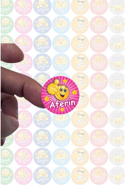 Baskı Life Ödev Etiket Rozet Kurdale Sticker Öğretmen Aferin Harikasın Etiketleri 200'LÜ