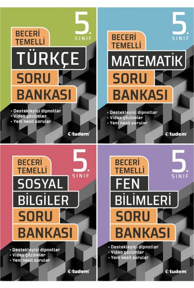 Tudem Yayınları 5. Sınıf 4'lü Beceri Temelli Serisi (Türkçe + Matematik + Sosyal