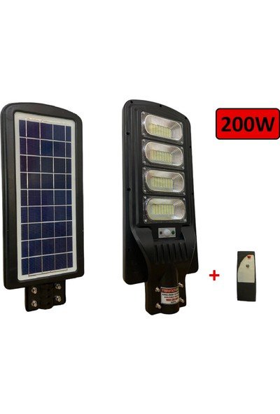Tekno Güneş Enerjili Aydınlatma Lambası 200 W LED Armatür Kumandalı Solar Lamba Solar Aydınlatma Armatürü