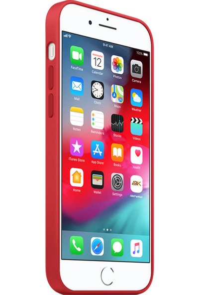 Abk Fashion Apple iPhone 7 Plus Logolu Kılıf Lansman Silikon Kılıf - Kırmızı