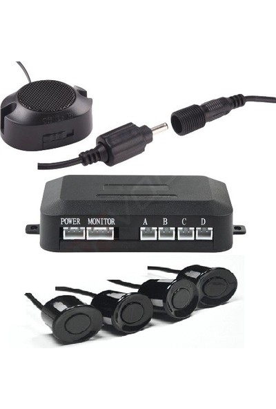 EMA-MFK Kameralı Park Sensörü 4.3 '' Ayna Ekranlı Siyah Sensör Full Set