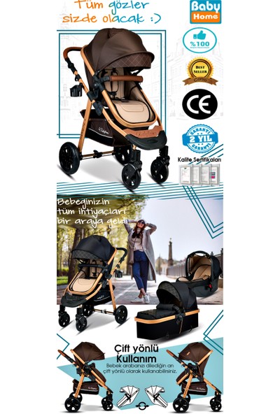 Baby Home 8 In 1 Set Baby Home Corso Travel Sistem Bebek Arabası ve Anne Yanı Sepet Beşik