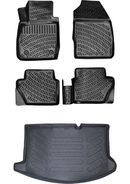 Ford Fiesta 3D Havuzlu Paspas 2013-2016 + Bagaj Havuzu