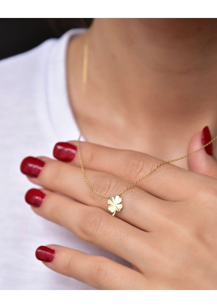 925 Ayar Gümüş Altın Kaplama Kristal Kesim Yonca Kolye fiyatları