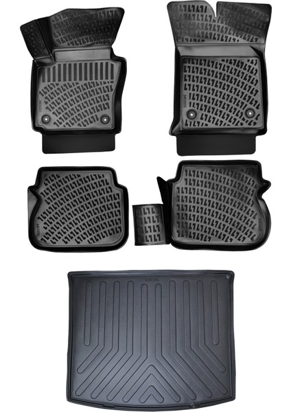 Volkswagen Caddy 3D Havuzlu Paspas 2011-2015 + Bagaj Havuzu