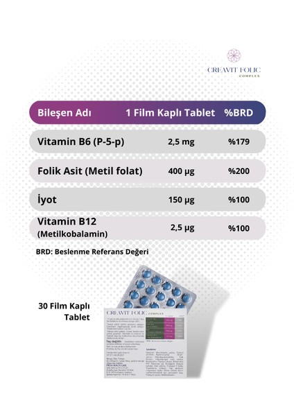 Folic Complex 30 Film Kaplı Tablet