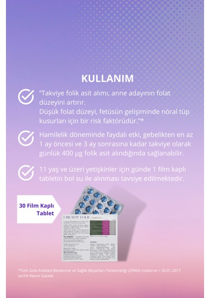 Folic Complex 30 Film Kaplı Tablet