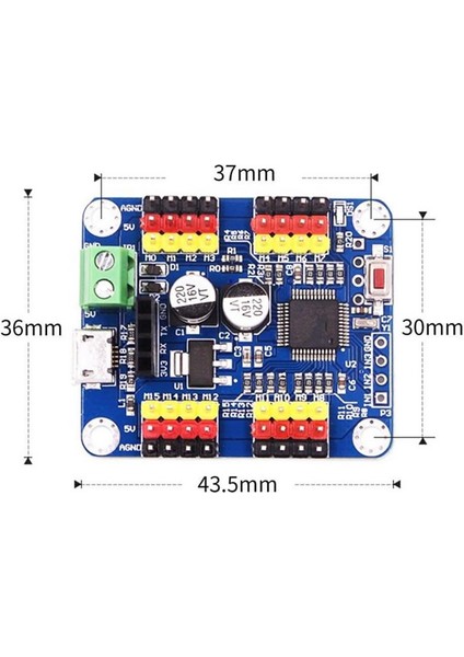 16 Kanal Pwm Servo Motor Kontrol Kartı Ttl Bluetooth Pcb