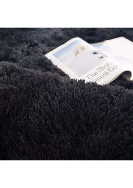 Tüy Dökmez Tavşan Tüyü Post Halı Siyah fiyatları