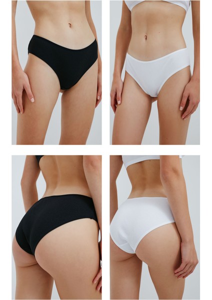 Siyah Beyaz Basic Colors 2li Slip Külot