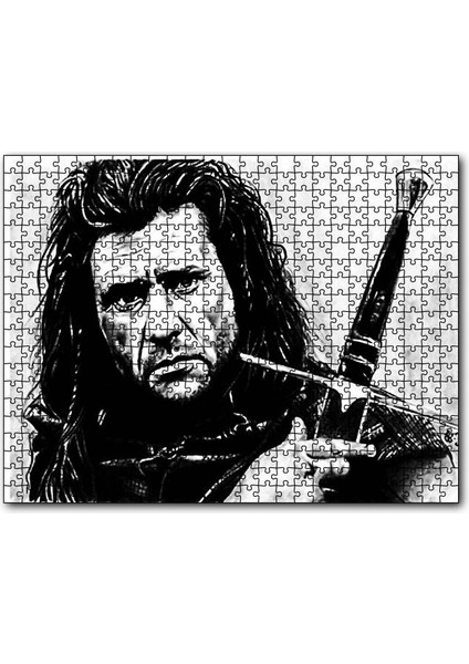 Cesur Yürek Siyah Beyaz 120 Parça Puzzle Yapboz Mdf (Ahşap)