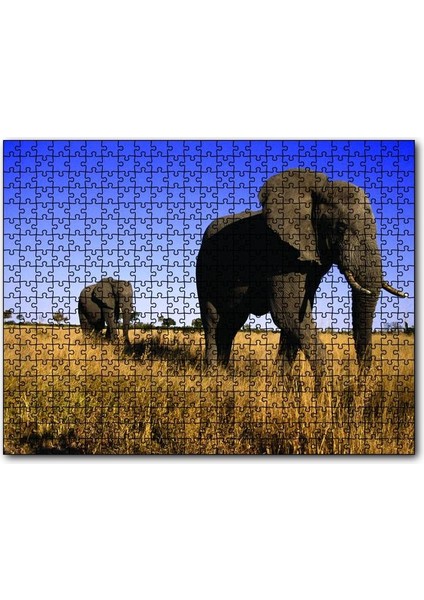 Afrikadaki Ikili Filler 120 Parça Puzzle Yapboz Mdf (Ahşap)